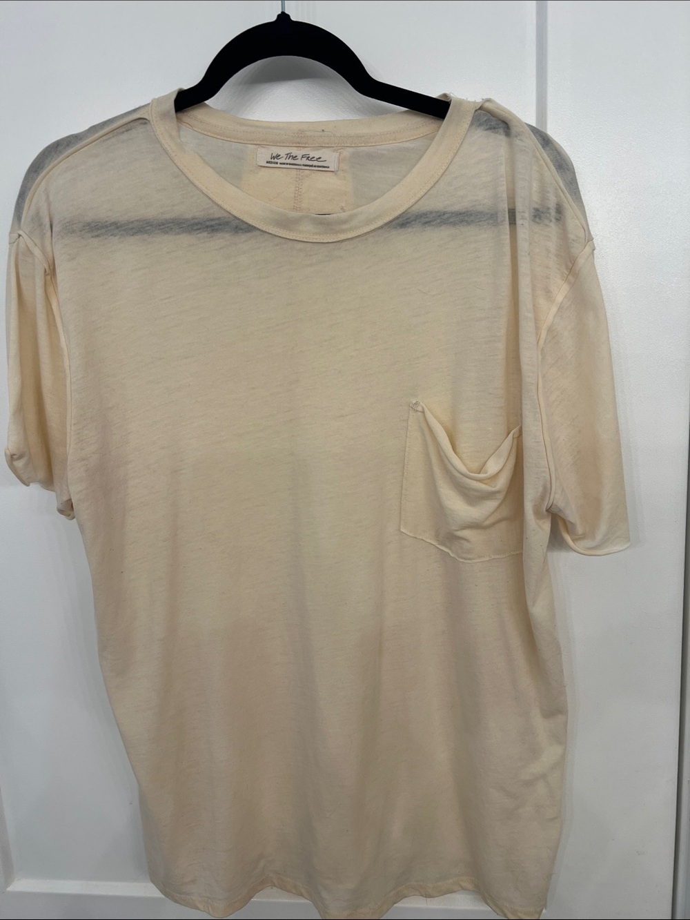 We The Free Cream Short-Sleeve Pocket T-Shirt - Size M